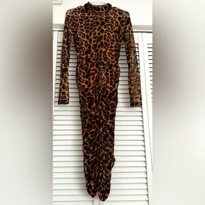 Leopard Print Long Sleeve Dress